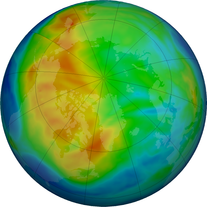 Arctic ozone map for 03 December 2016